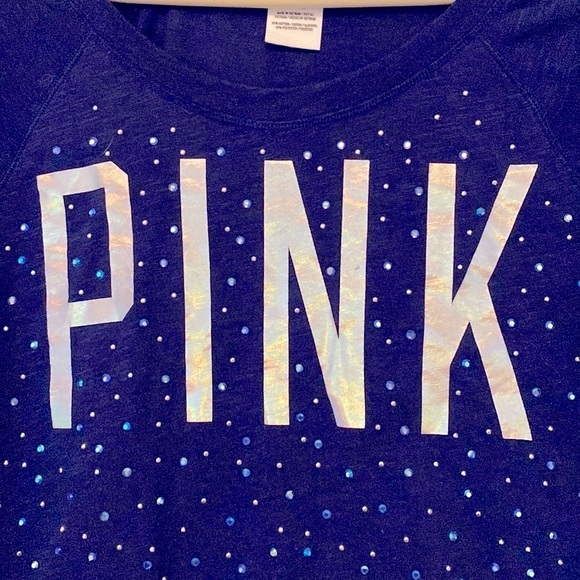 Pink by Victoria Secret navy sparkly long sleeve tee shirt. Very soft Medium
C - Picture 4 of 7